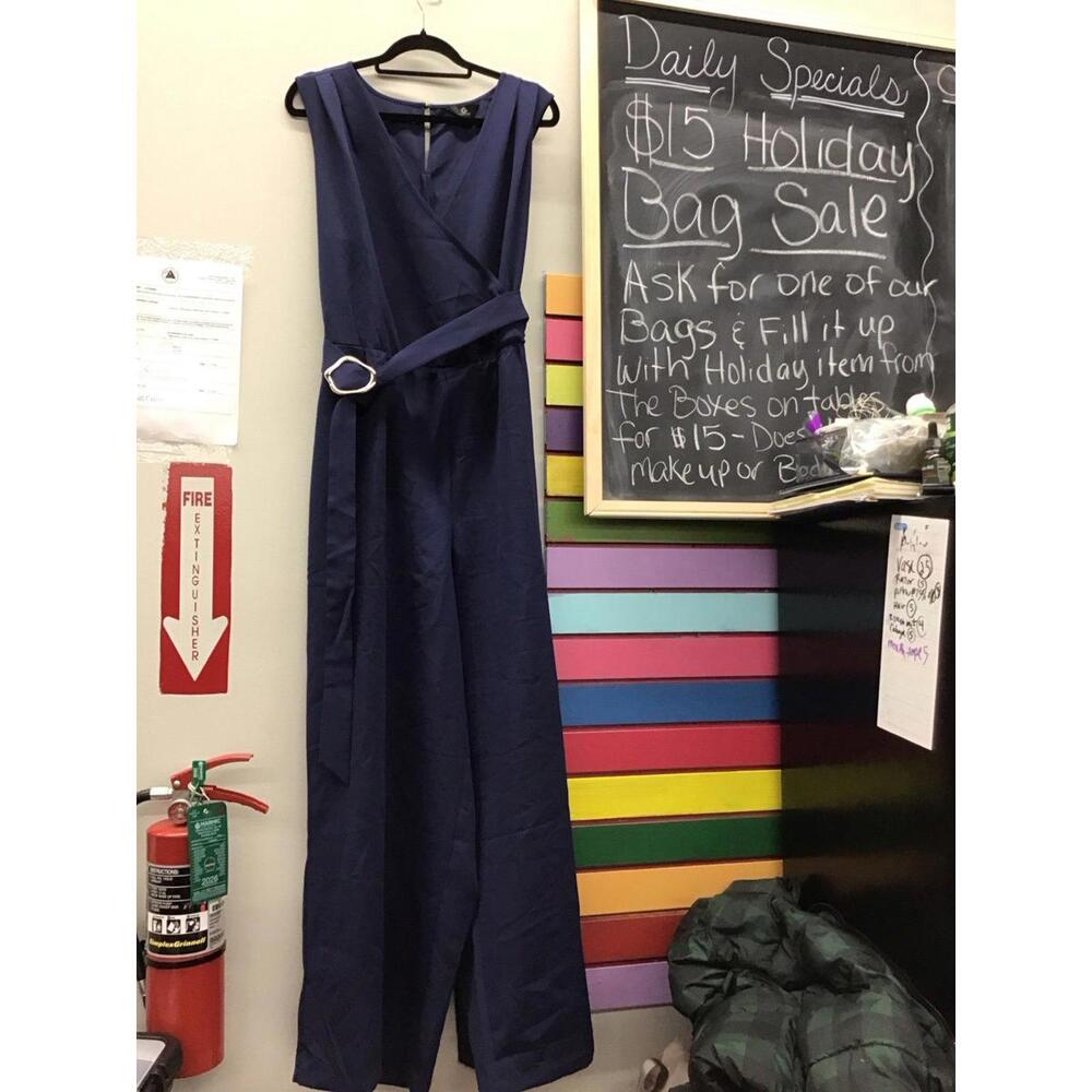 G by Giuliana womens jumper with belt 3X navy new from HSN stretch spring